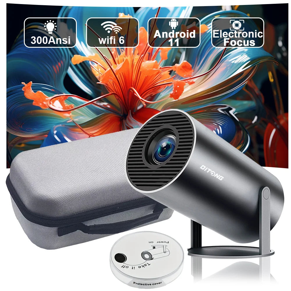DITONG HY300 Plus HD Projector portatil 4K 1280x720P Android LED Video Home Theater Cinema Phone mini Proyector Movie HY300 pro