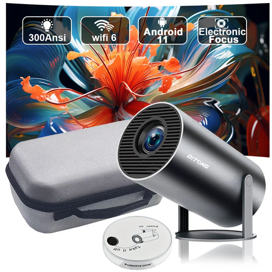 DITONG HY300 Plus HD Projector portatil 4K 1280x720P Android  LED Video Home Theater Cinema Phone mini Proyector Movie HY300 pro